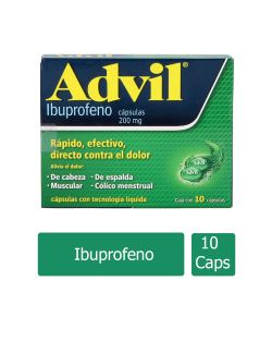Advil 200 mg Cája Con 10 Cápsulas