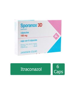 Sporanox 3D 100 mg Caja Con 6 Cápsulas