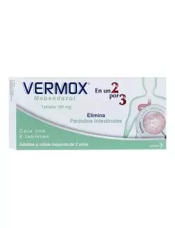 Vermox 100 mg Caja Con 6 Tabletas