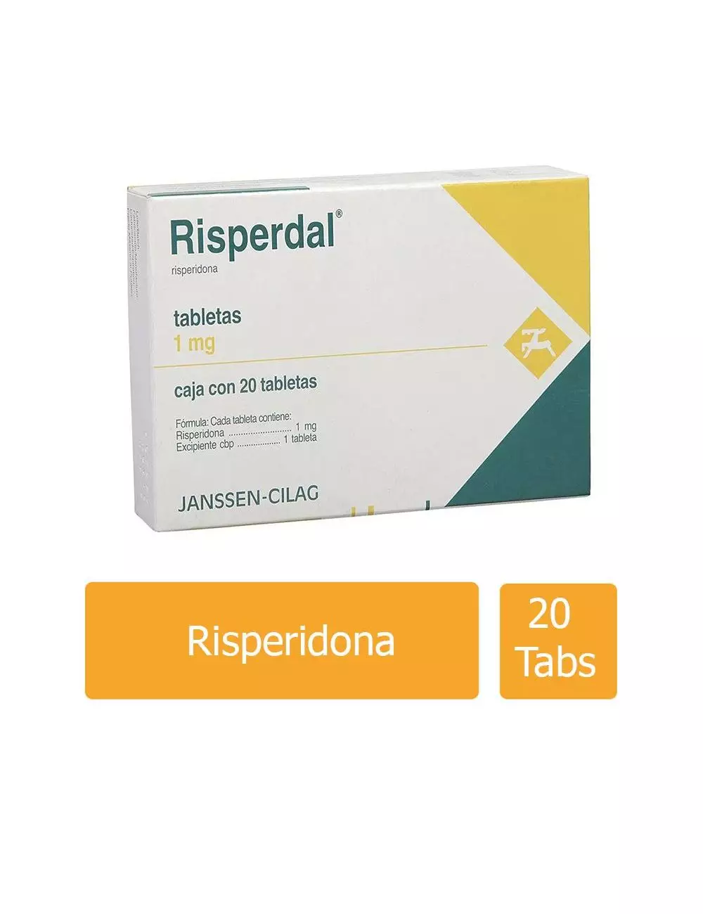 Risperdal® 1 mg - 20 Tabletas | Risperidona | Janssen