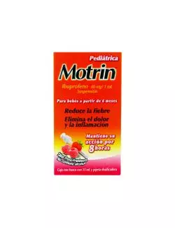 Motrin Pediátrico 40 mg /1 mL  Frasco Con 15 mL Sabor Fresa-Frambuesa
