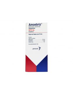 Amoebriz 60 / 10 mg Suspensión Pediátrica Sabor A Cereza Con 10 mL