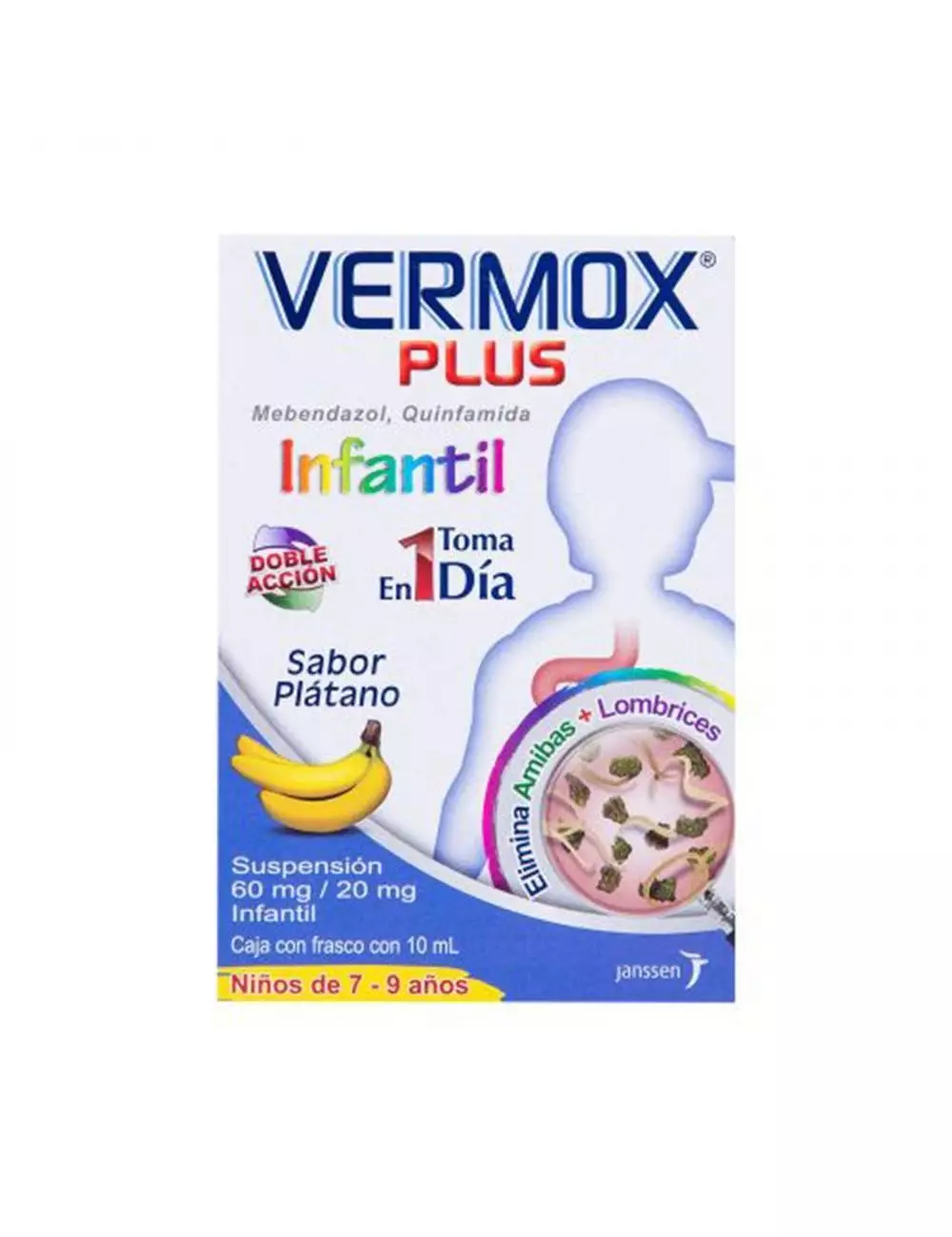 Vermox Plus Infantil 60 mg/20 mg Caja Con Frasco Con 10 mL