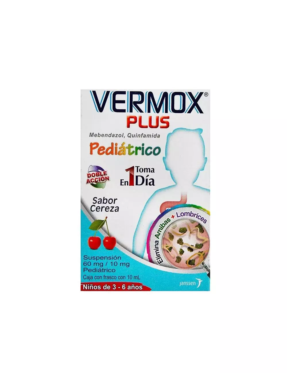 Vermox Plus Suspensión Pediátrico 60mg/10mg Caja Con Frasco Con 10mL