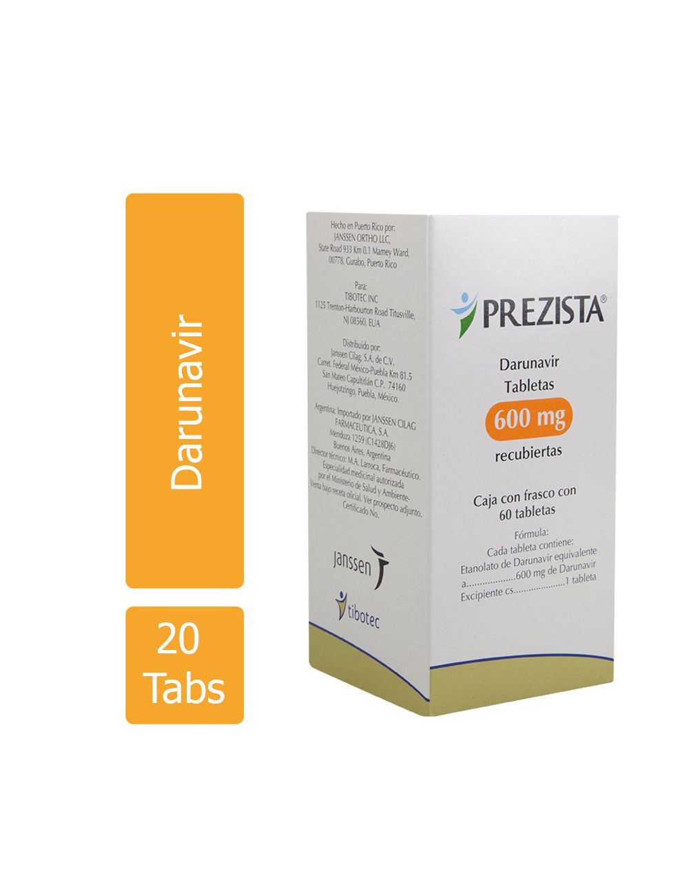 Prezista® 600 mg (Darunavir) - 60 Tabletas - Janssen