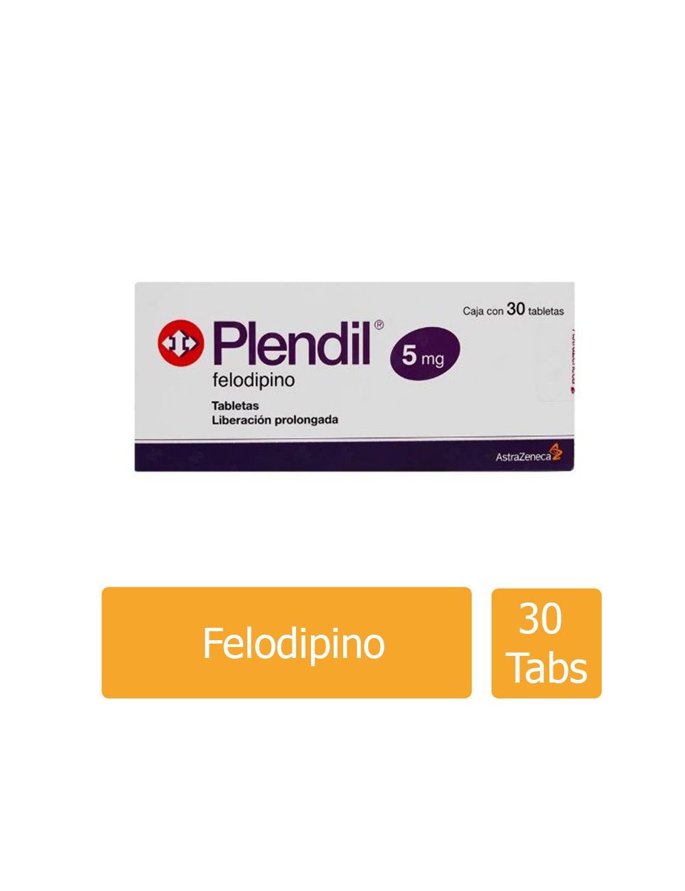 Plendil® 5 mg - 30 Tabletas | Felodipino | AstraZeneca