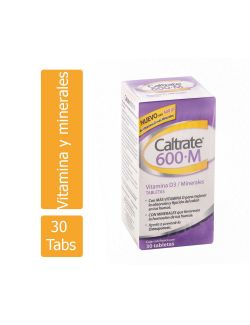 Caltrate 600+M Caja Con Frasco x 30 Tabletas