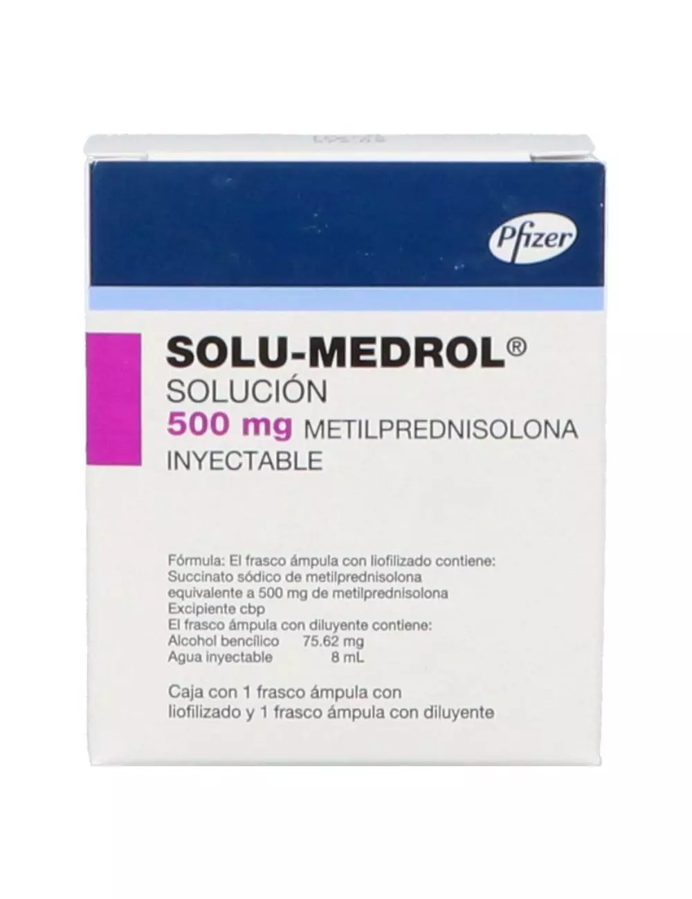 Solu-Medrol 500 mg Caja Con 1 Frasco Ámpula Con diluyente  y Liofilizado