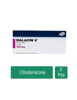 Dalacin V 100 mg Caja Con 3 Óvulos y 1 Aplicador - Vaginosis