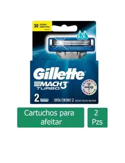 Hoja Gillette Mach 3 Turbo Caja Con 2 Cartuchos