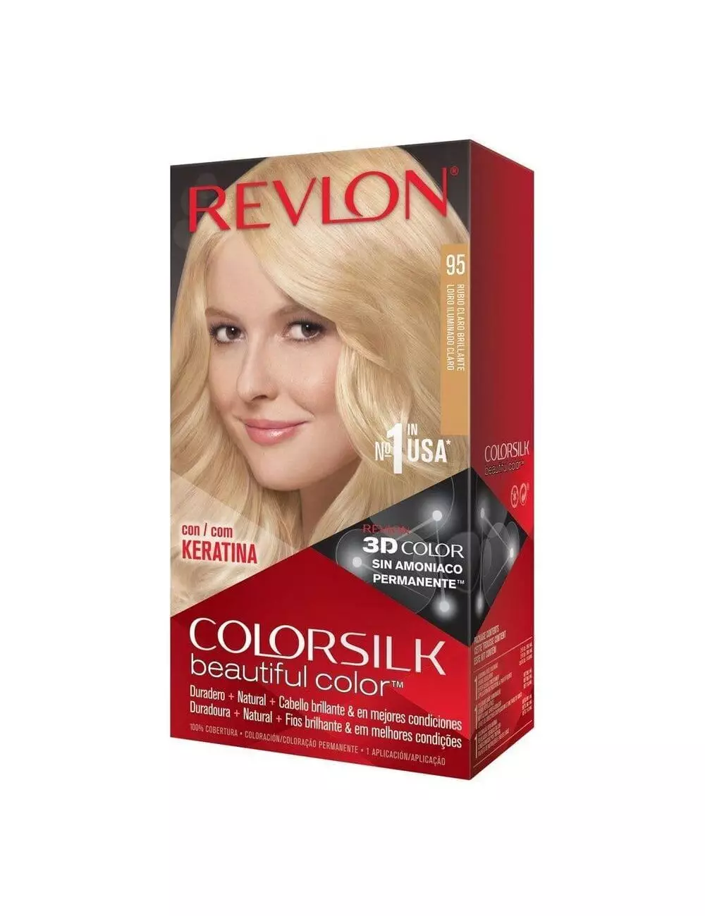 Revlon Colorsilk Tinte Permanente 95 Rubio Claro Brillante Caja Con 1 Aplicación