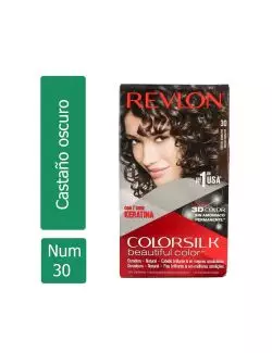 Revlon Colorsilk Tinte Permanente 30 Castaño Oscuro Caja Con 1 Aplicación