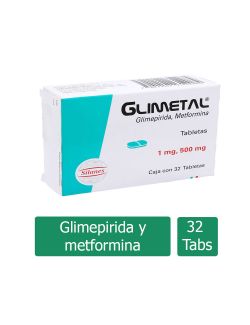 Glimetal 500 mg / 1 mg Caja Con 32 Tabletas