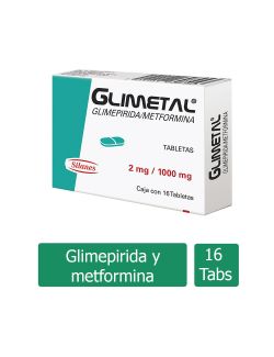 Glimetal 2 mg / 1000 mg Caja Con 16 Tabletas