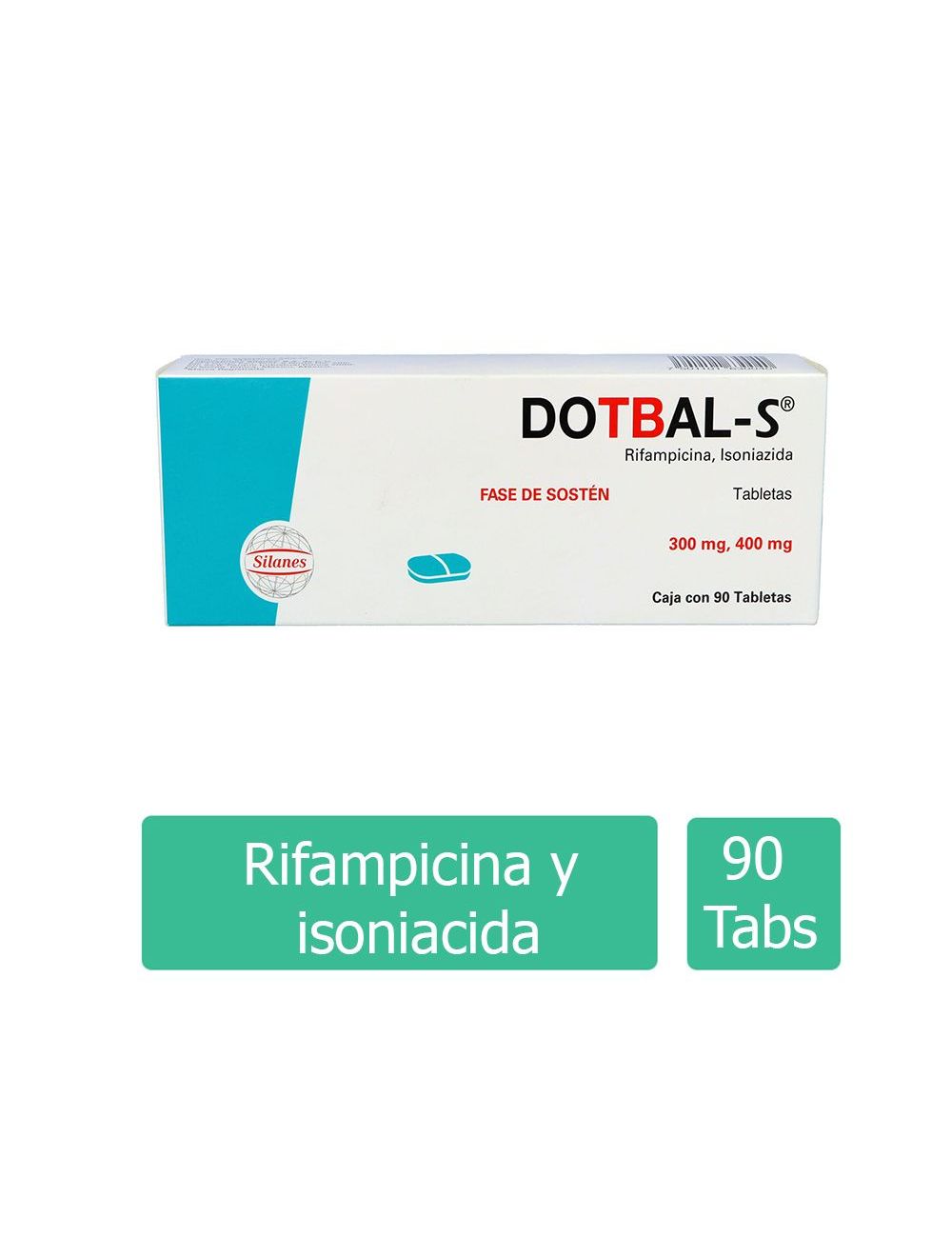 Dotbal-S® (Rifampicina/Isoniazida) 300 mg/400 mg - 90 Tabletas - Silanes RX2