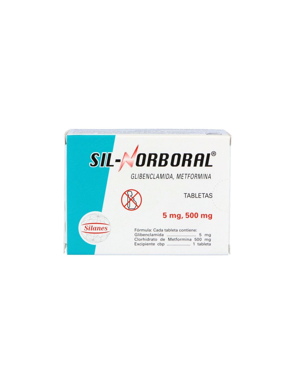 Sil Norboral 5 mg / 500 mg Caja Con 40 Tabletas