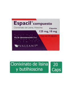 Espacil Compuesto 125 mg / 10 mg Caja Con 20 Cápsulas