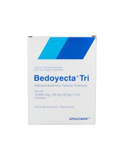 Bedoyecta Tri 10000 Mcg / 100 mg / 50 mg Caja Con 5 Jeringas De Cristal Con 2 mL y 5 Agujas