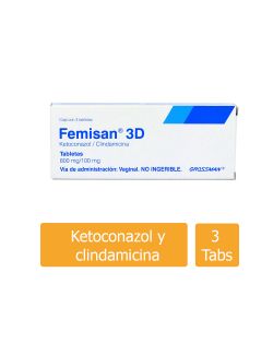 Femisan 3D 800 mg /100 mg Caja con 3 Tabletas Vag.