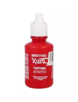 Kura X Merthio Tintura Antiséptico Frasco Gotero Con 25mL