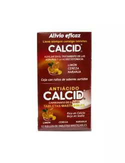 Calcid Caja Con 12 Rollos Tabletas Masticables Sabores Surtidos