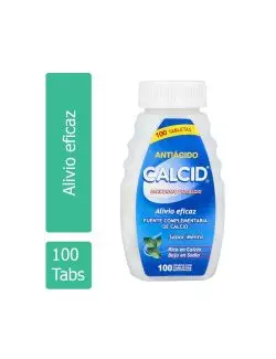 Calcid Frasco Con 100 Tabletas Masticables Sabor Menta