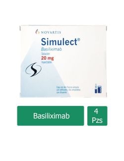 Simulect® 20 mg (Basiliximab) - 2 Ampollas con Liofilizado y Diluyente - Laboratorio Novartis - Rx3