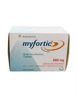 Myfortic® 360 mg (Ácido Micofenólico) - Caja con 120 Tabletas de Liberación Retardada - Laboratorio Novartis