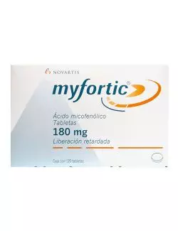 Myfortic® 180 mg (Ácido Micofenólico) - Caja con 120 Tabletas de Liberación Retardada - Novartis