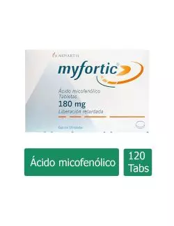 Myfortic® 180 mg (Ácido Micofenólico) - Caja con 120 Tabletas de Liberación Retardada - Novartis