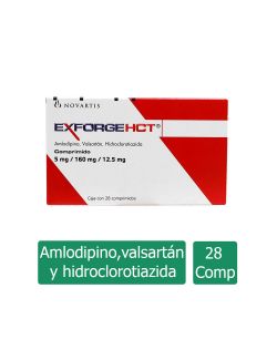Exforge HCT 5mg / 160mg / 12.5mg Caja Con 28 Comprimidos