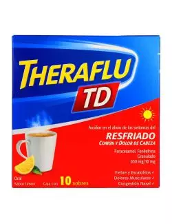 Theraflu Exthegran TD 650mg/10mg Granulado Caja Con 10 Sobres