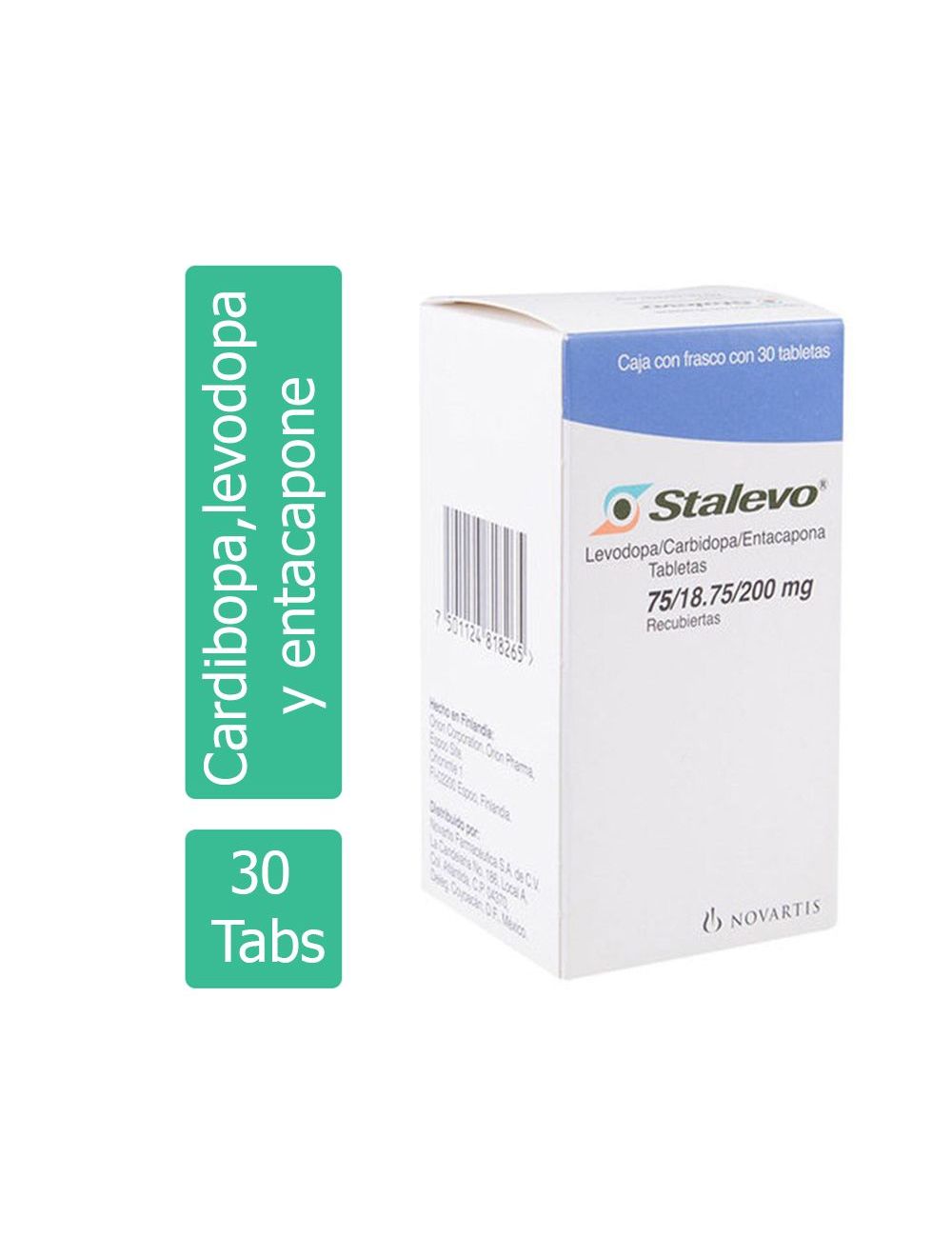 Stalevo® 75/18.75/200 mg (Levodopa/Carbidopa/Entacapona) - 30 Tabletas - Novartis