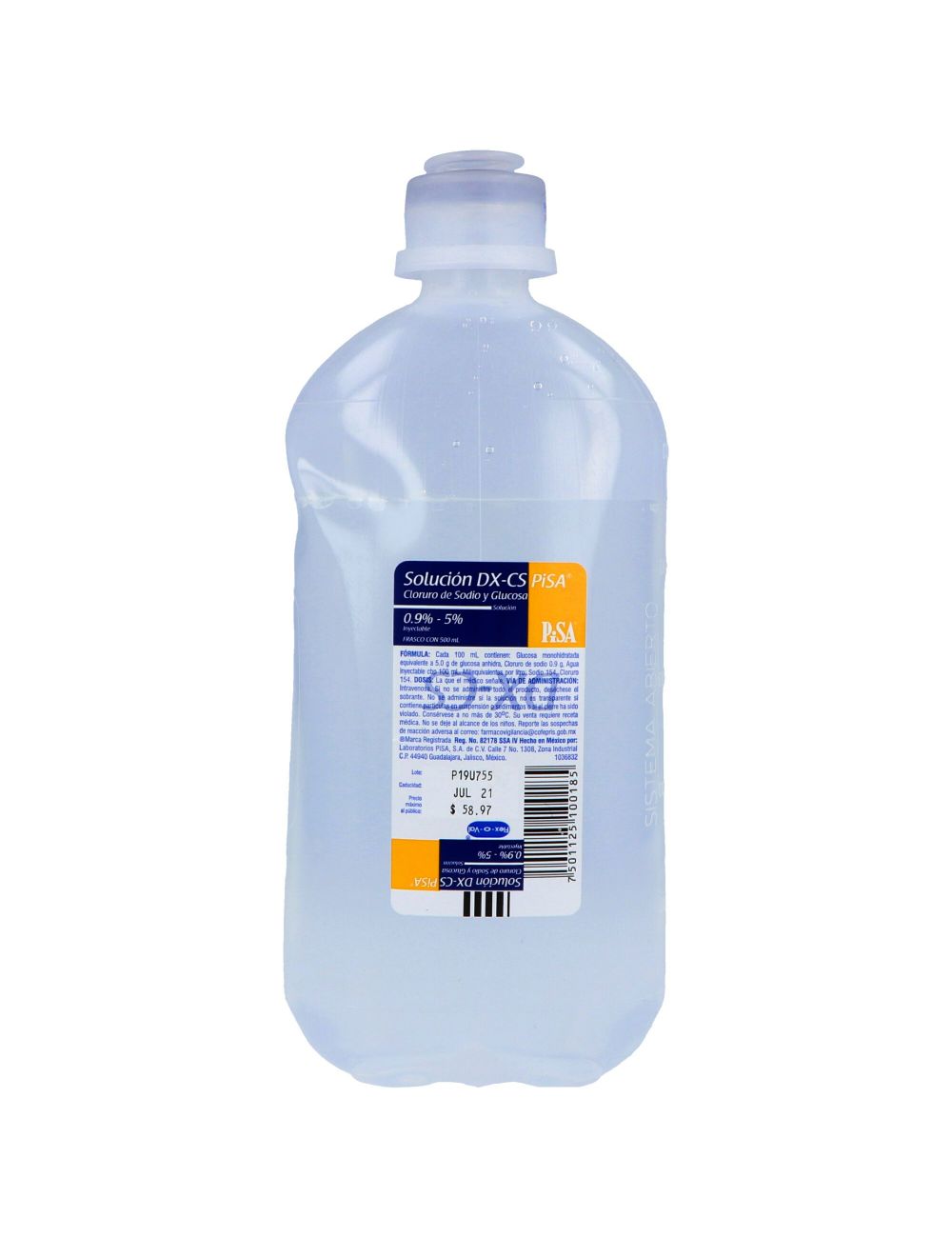 Solución DX - CS Solución Inyectable 0.9%-5% Botella Con 500 mL