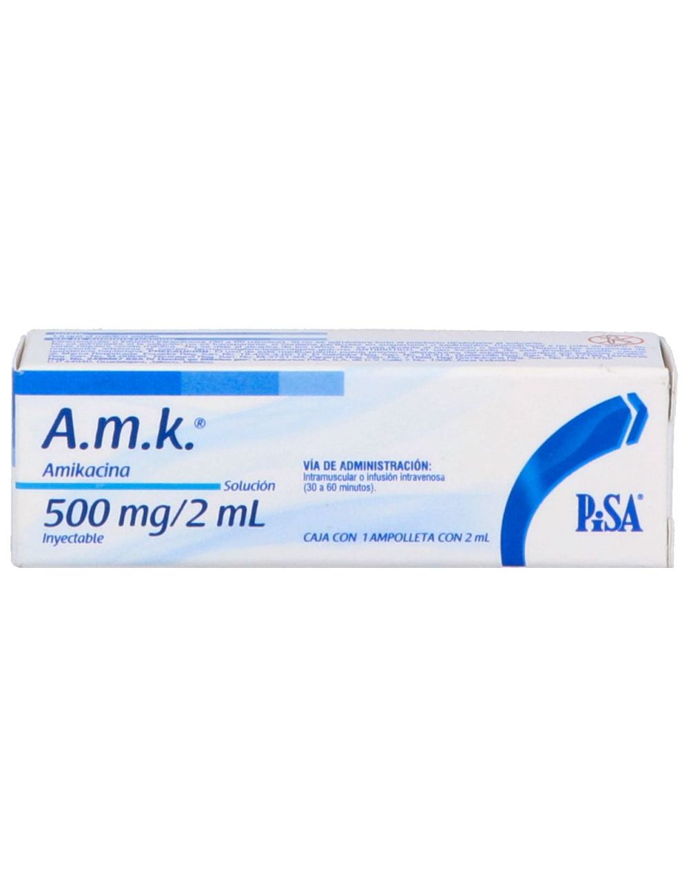 AMK 500 mg Solución inyectable  Caja Con 1 Ampolleta Con 2mL RX2