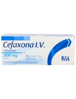 Cefaxona I.V. 500mg Caja Con Frasco Ámpula Con Polvo Ampolleta Diluyente RX2