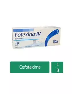 Fotexina I.V. 1g Caja Con Frasco Ámpula Con Polvo Y Ampolleta Con Diluyente - RX2