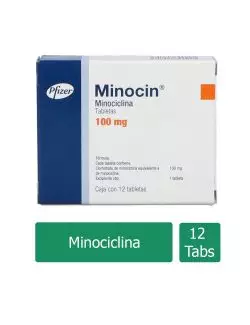 Minocin 100 mg Caja Con 12 Tabletas - RX2