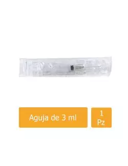 DL Jeringa Desechable Con Aguja De 3 mL Empaque Con 1 Pieza