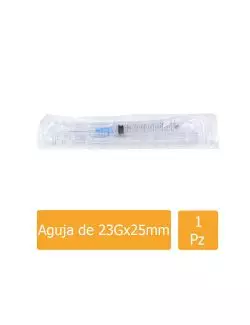 Jeringa Desechable 3mL Con Aguja 23Gx25mm Empaque Con 1 Pieza