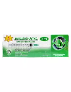 Jeringa Desechabe DL 3 mL 21 X 32 Caja Con 5 Piezas