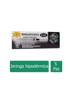 DL Jeringas Desechables De 3mL 22GX32mm Caja Con 5 Piezas