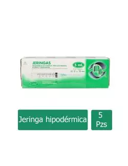 JERINGAS DE PLÁSTICO 5 ML 21 G X 32MM CAJA CON 5 PIEZAS