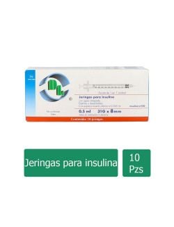 Jeringa Desechable Caja Con 10 Piezas 0.5 mL Con Aguja 31g x8mm