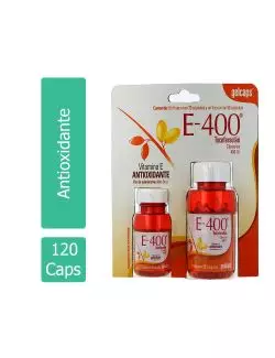 Vitamina E 400 Gelcaps 2 Frascos 1 Con 90 Cápsulas y 1 Con 30 Cápsulas