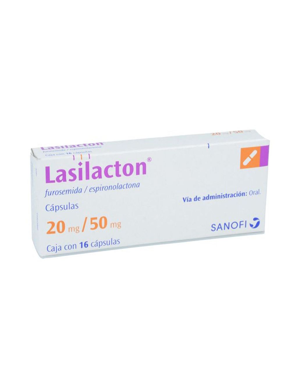 Lasilacton 20 mg / 50mg Caja con 16 Cápsulas