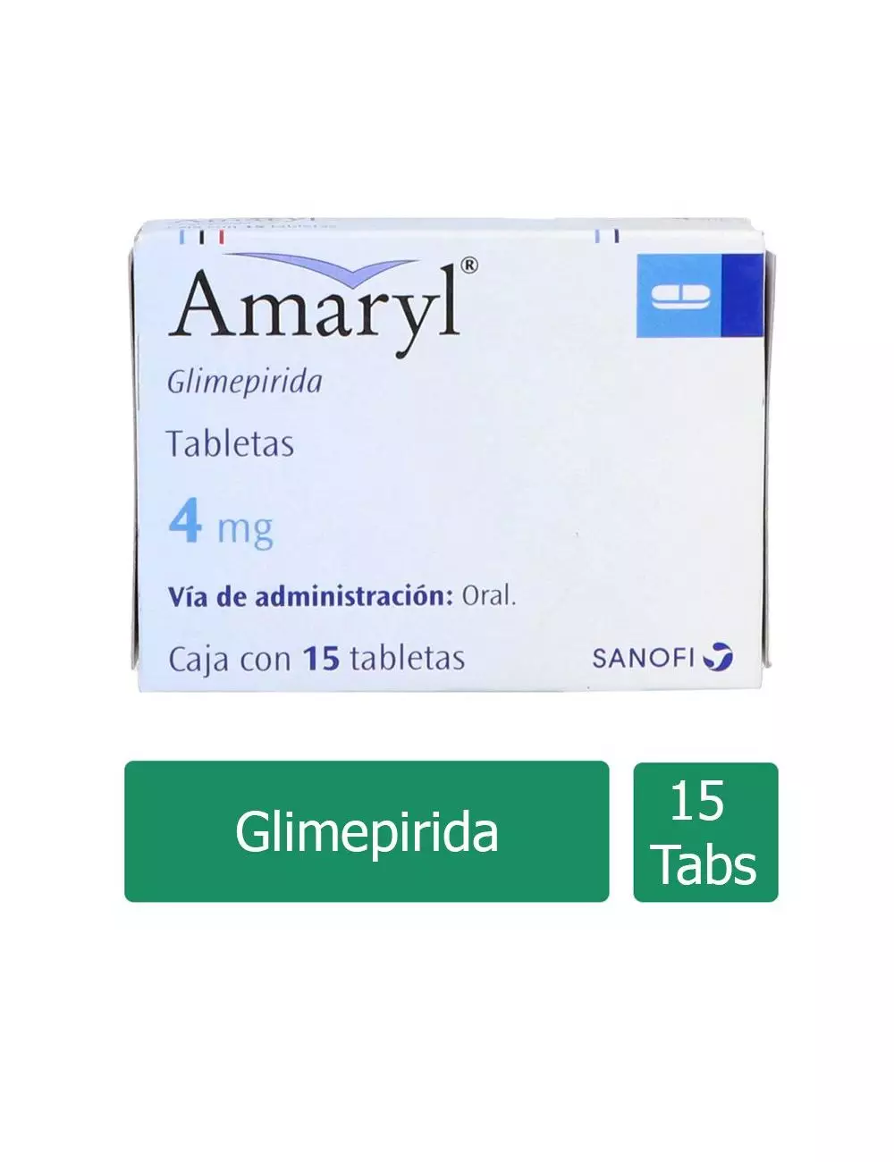 Amaryl® 4 mg - 15 Tabletas | Glimepirida | SANOFI