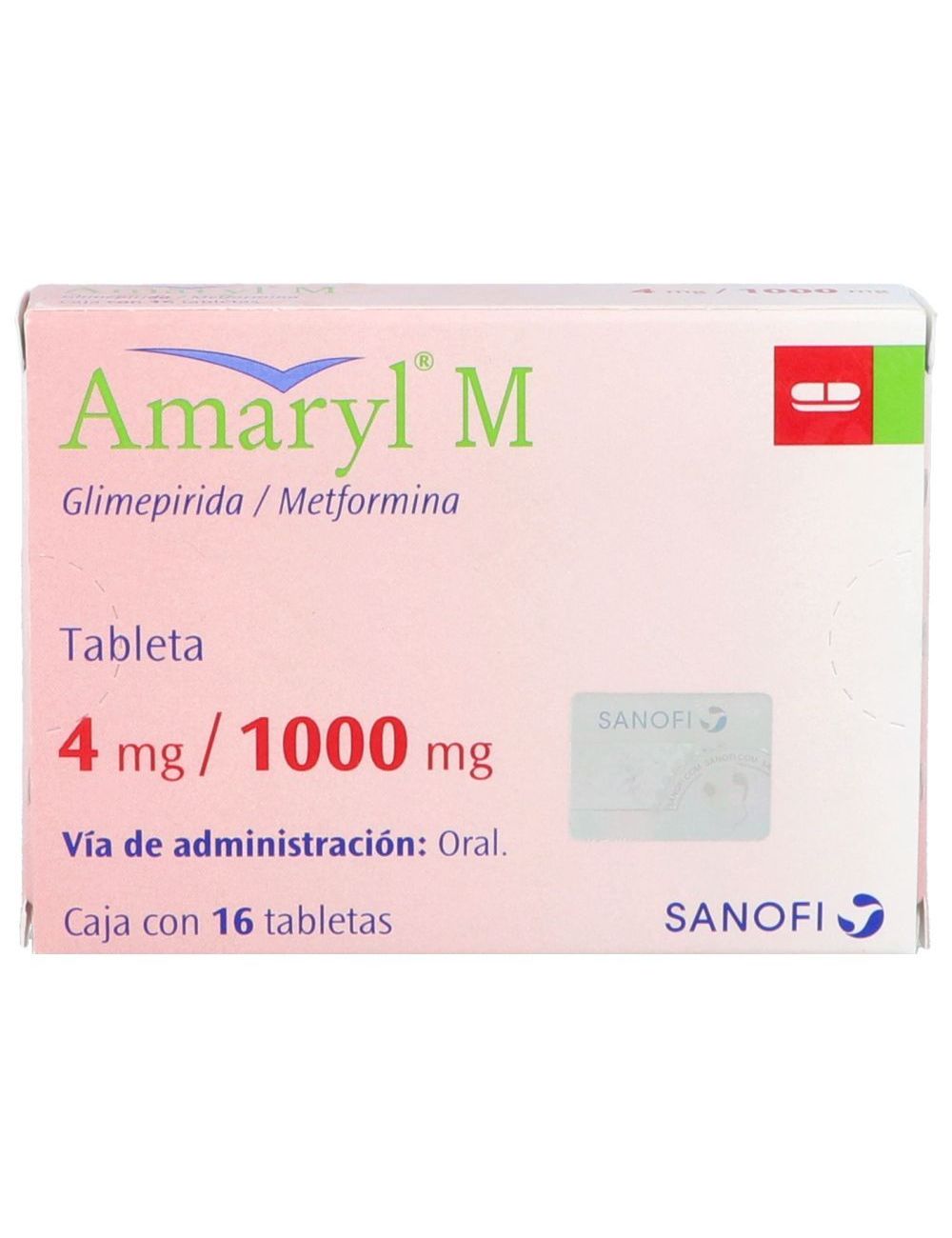 Amaryl M 4 mg / 1000 mg Caja Con 16 Tabletas