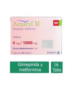 Amaryl M 4 mg / 1000 mg Caja Con 16 Tabletas