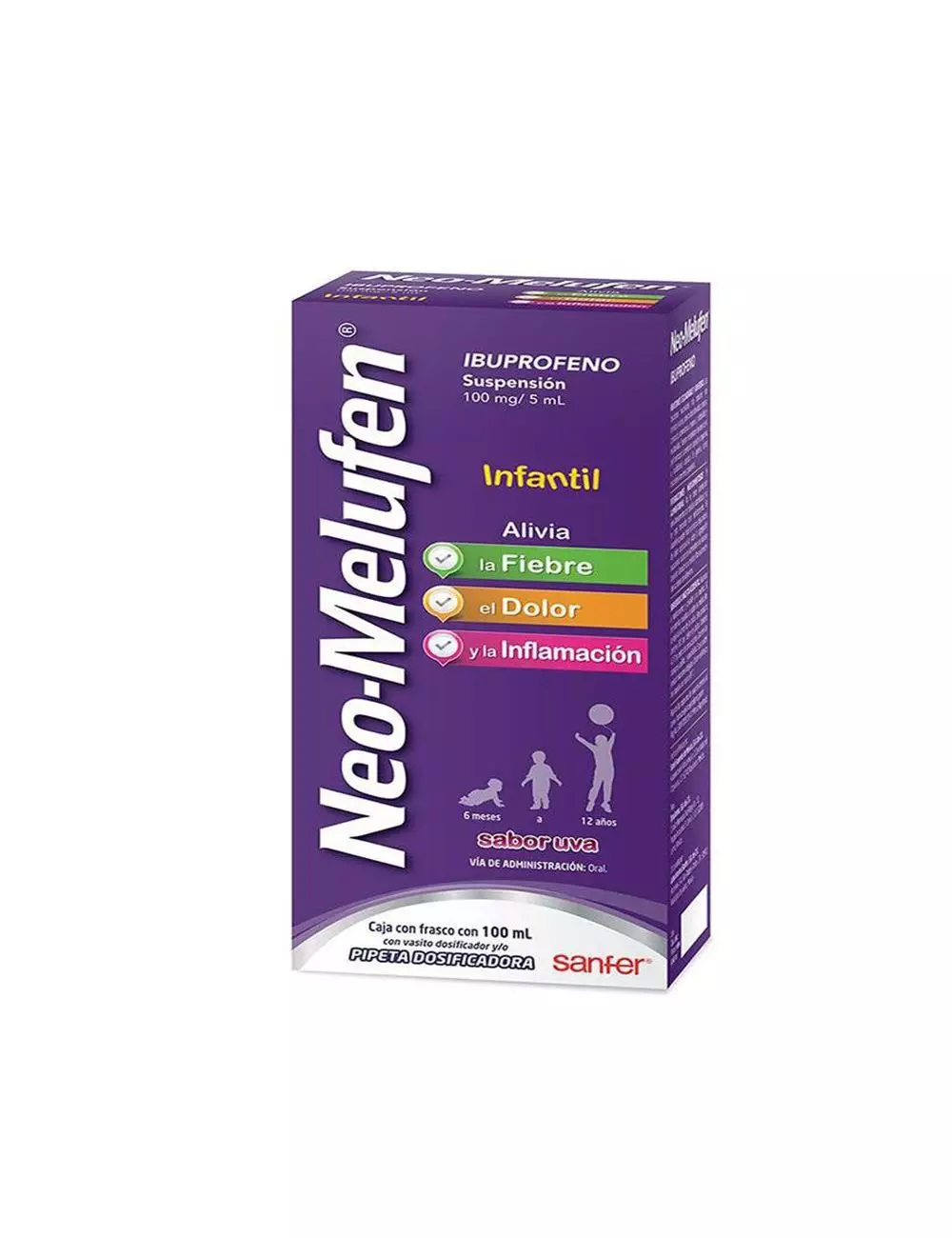 Neo Melufen Suspensión 100 mg/5 mL Frasco Con 100 mL